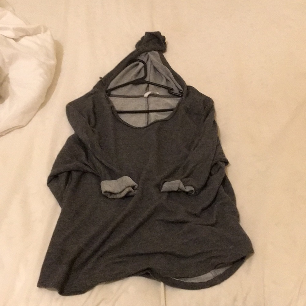 Gray half sleeve light hoodie